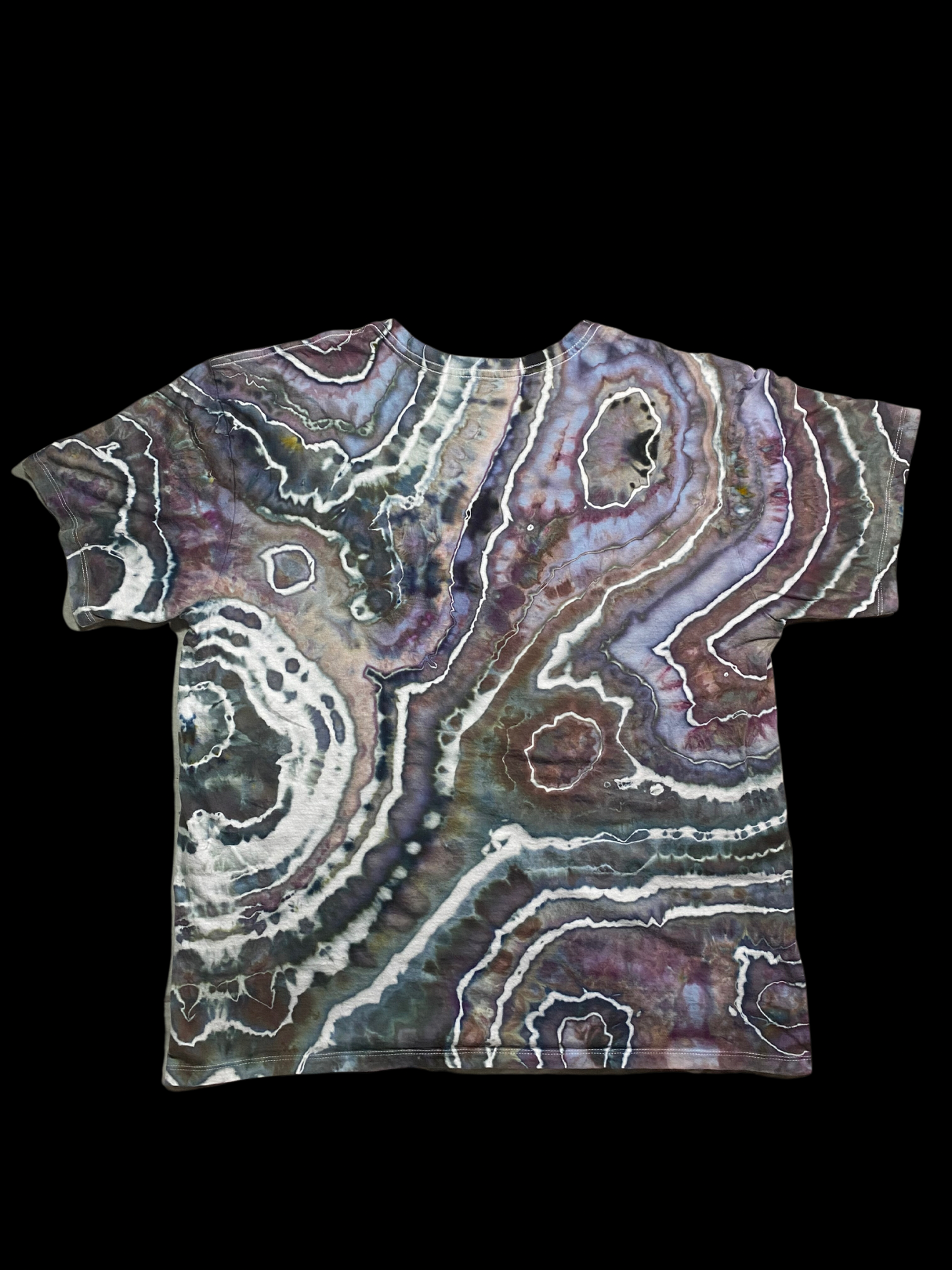 Hand-Dyed Calvin Klein V- Neck Geode Tie Dye T-shirt - Size X-Large
