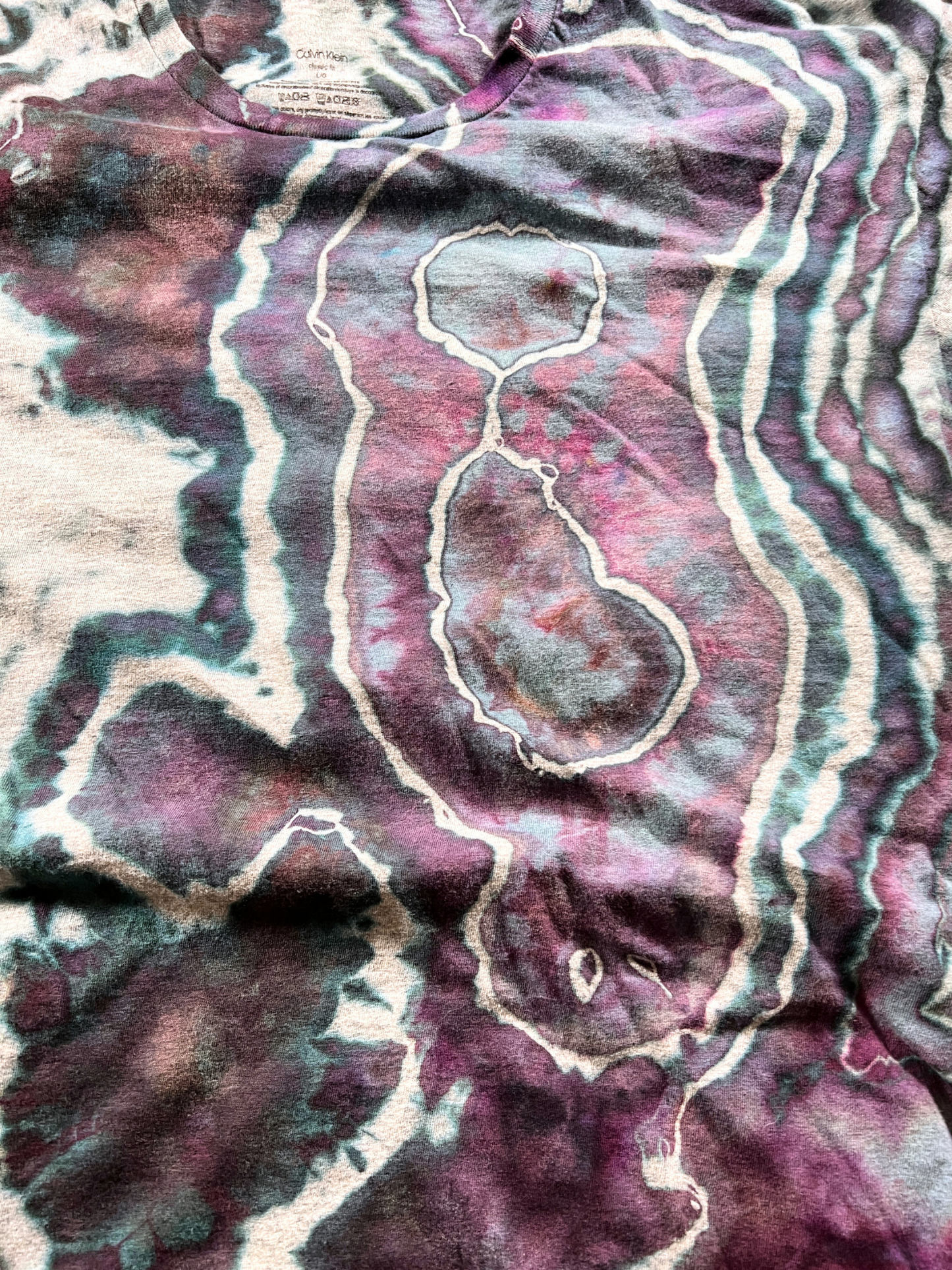 Hand-Dyed Calvin Klein Geode Tie Dye T-shirt - Size Large