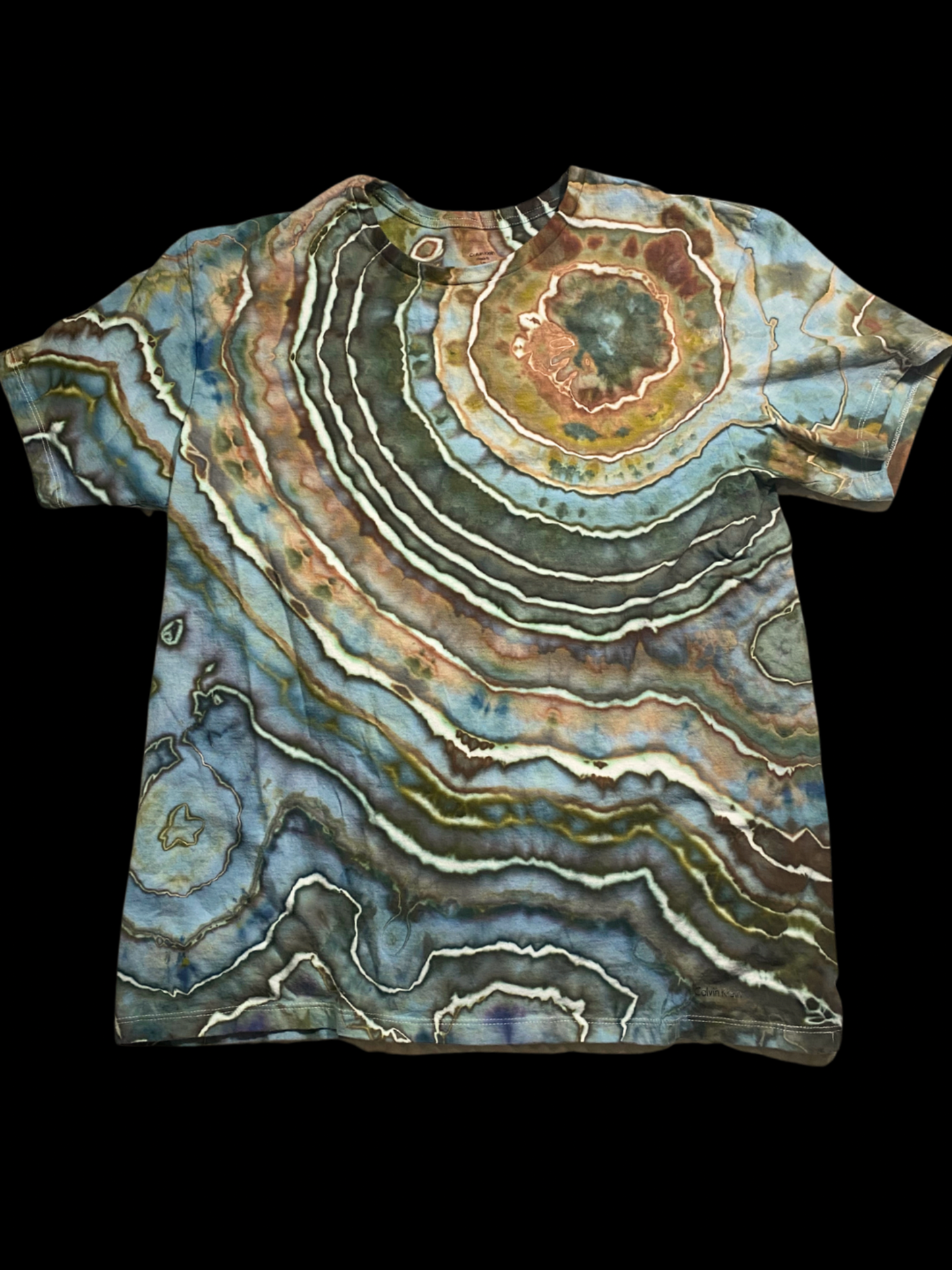 Hand-Dyed Calvin Klein Geode Tie Dye T-shirt - Size Large