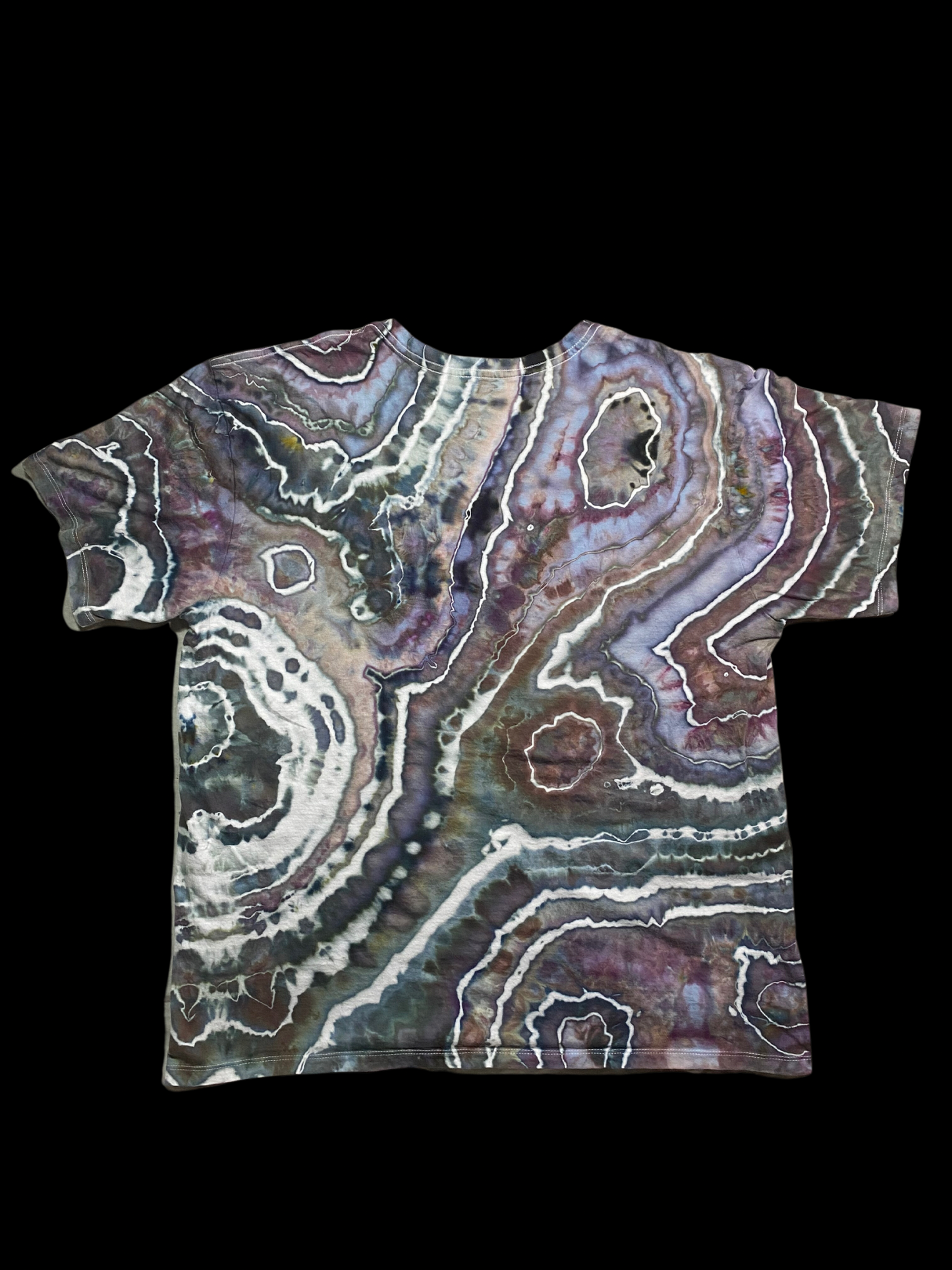 Hand-Dyed Calvin Klein V- Neck  Geode Tie Dye T-shirt - Size X-Large