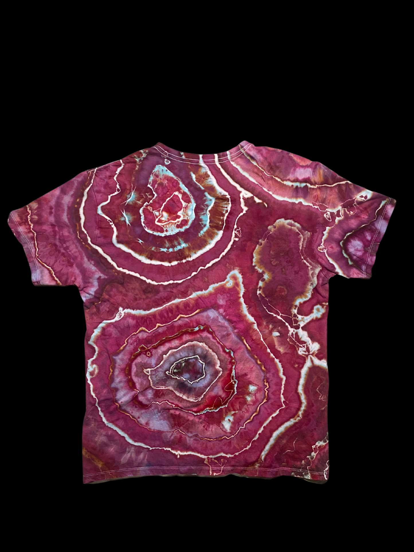 Hand-Dyed Calvin Klein V- Neck Geode Tie Dye T-shirt - Size Large